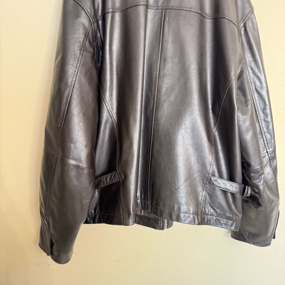 Wilsons Leather Vintage 90s Black Leather Boxy Leather Full-Zip Jacket Size L - Picture 11 of 16